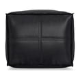 thumbnail image 4 of Simpli Home Brody 18 inch Wide Boho Square Pouf in Black Vegan Faux Leather, 4 of 10