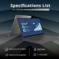 thumbnail image 2 of Lenovo IdeaPad Flex 5 Touchscreen Laptop, 15.6" FHD Laptop, Intel Core i5 1135G7, 8GB RAM, 1TB SSD, Intel Iris Xe, Backlit Keyboard, Fingerprint Reader, Win 11, with Hotface 32GB USB Card, 2 of 9