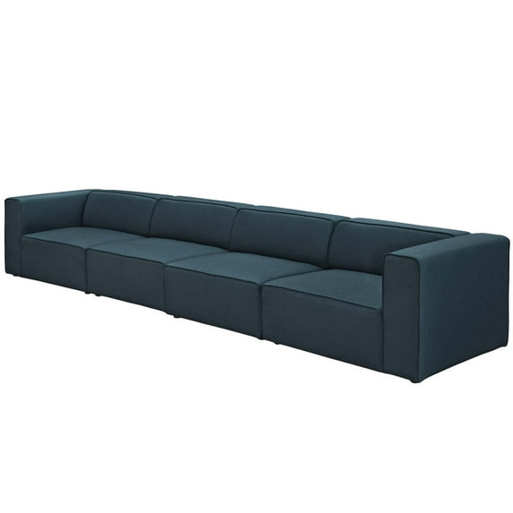 Modern Contemporary Urban Design Living Room Lounge Club Lobby Sofa Set, Fabric, Blue