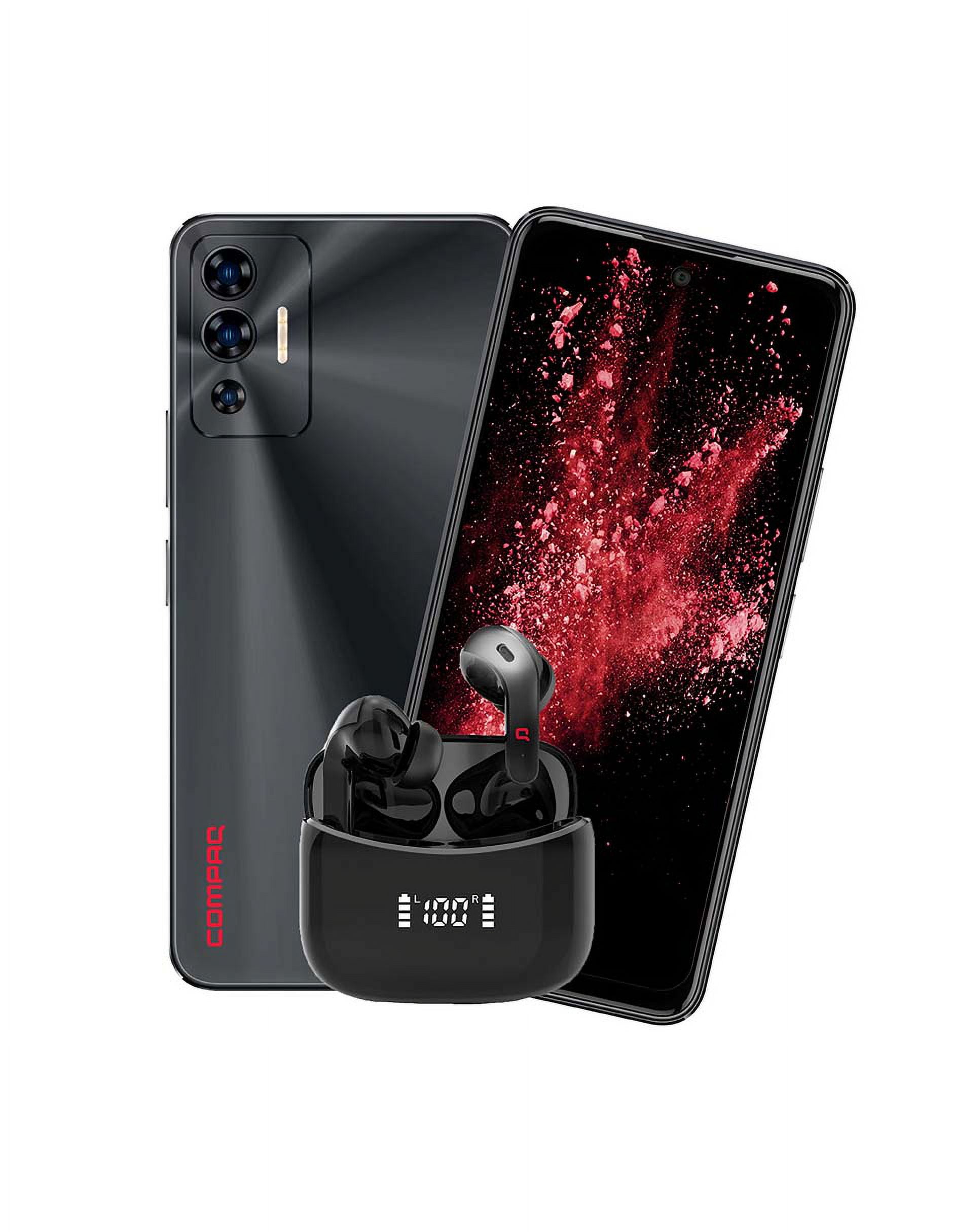 Celular Compaq Q6 8 RAM 256 GB BUDS Dual Sim desbloqueado Android 13 Pantalla 6.8 IPS 16MP 5000 mAh 4G