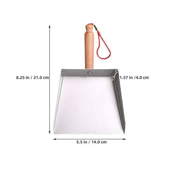 OUNONA 2-Pack Stainless Steel Handheld Dustpans with Wooden Handles, Compact Desk Dustpan for Home, Office, Fireplace Cleaning