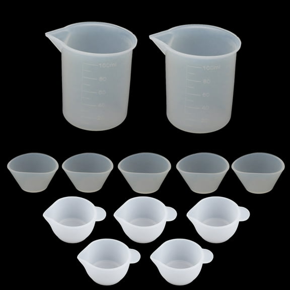 12x Silicone Measuring Cups Mixing Cups for Resin Jewelry Making DIY Tools