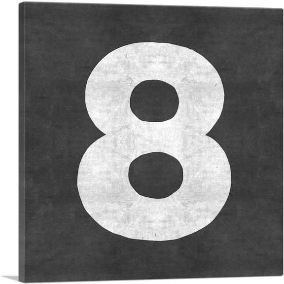 ARTCANVAS Chalkboard Number 8 Eight Numeral Canvas Art Print - Size: 18" x 18" (0.75" Deep)