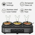thumbnail image 6 of Sunvivi Triple Slow Cooker with 3 Spoons, Total 4.5 Quart, Stainless Steel, 6 of 8