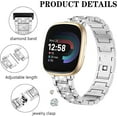 thumbnail image 2 of REQO Bling Metal Bands Compatible with Fitbit Versa 4 /Fitbit Versa 3 /Fitbit Sense 2 /Fitbit Sense Bands for Women,Adjustable Replacement Straps Including regulator, 2 of 6
