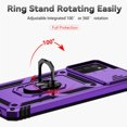 thumbnail image 5 of for Samsung Galaxy A03S Case with Slide Camera Cover HD Screen Protector [Military Grade 16ft. Drop Tested] Magnetic Ring Holder Kickstand Protective Phone Case for Samsung Galaxy A03S, Purple, 5 of 16