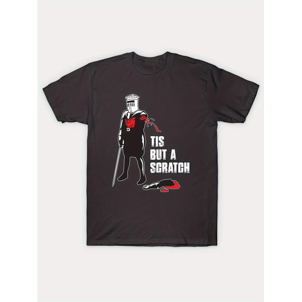 Camiseta con estampado frontal para hombre "Tis But A Scratch", 100 % algodón, divertida camiseta informal de verano con gráficos para adultos, hombres, mujeres, adolescentes, jóvenes y tiempo libre.