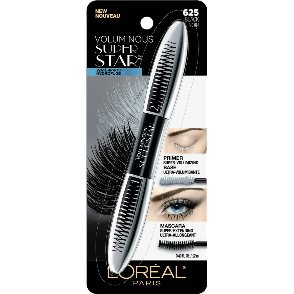 L'Oreal Paris Voluminous Superstar Waterproof Mascara, Black, 0.4 fl