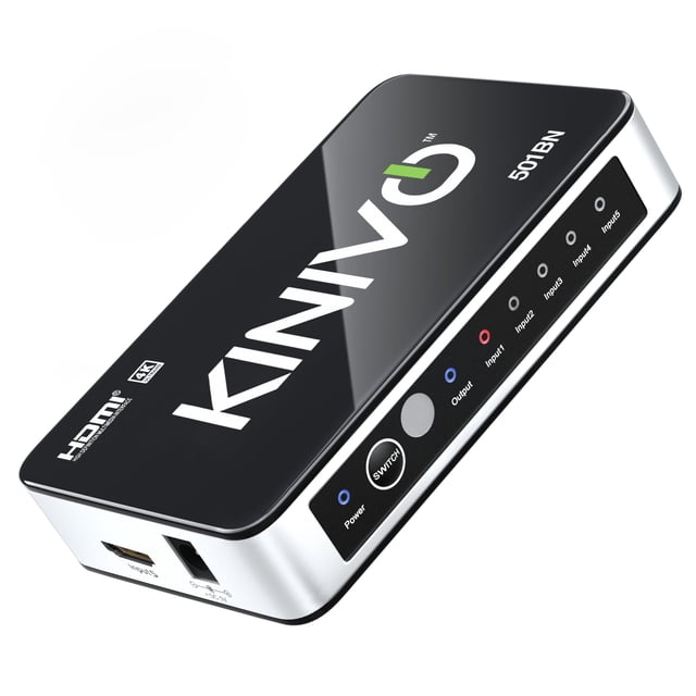 Conmutador HDMI Kinivo 501BN 5 en 1 4K 30Hz HDR10 con Control Remoto