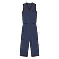 thumbnail image 6 of Kezqiaxn Womens Summer Outfits Sleeveless V-Neck Tops and Wide Leg Pants with Pockets Loungewear Set 2 Piece Sets for Women, 6 of 6
