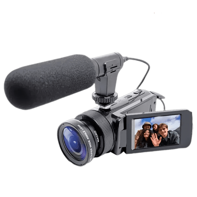 Chumajor Video Camera with External Mic, Full HD 1080P 16MP Camcorder, Vlogging Camera for YouTube with Infrared Night Vision, 16X Digital Zoom 2.4'' LCD Screen Digital Camera, Video Recorder