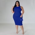 thumbnail image 2 of AURA Women Plus Size Sleeveless Midi Dress Casual Solid Summer Spring Stretch Dress, 2 of 8