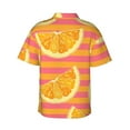 thumbnail image 3 of Slice Of Orange Hawaiian Shirts For Men, Summer Short-Sleeve Relaxed-Fit Button-Down Shirts Small, 3 of 9