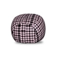 thumbnail image 1 of Plaid Storage Toy Bag Chair, Rhythmic Traditional Checkered Pattern Picnic Theme Illustration, Stuffed Animal Organizer Washable Bag, Large Size, Pale Pink Dark Taupe, by Ambesonne, 1 of 3