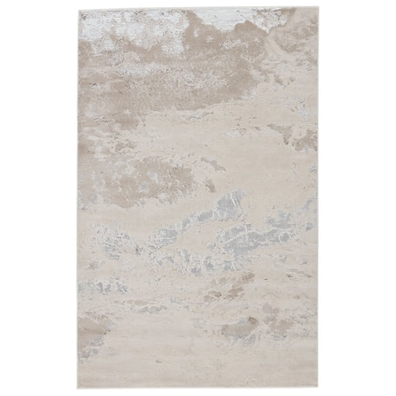 Jaipur Living RUG148655 6 ft. 7 in. x 9 ft. 6 in. Cisco Abstract Area Rug, Light Gray & Silver