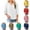 White, variant on Womens Linen Shirts Vintage Boho Embroidered Cotton Tops Summer Half Sleeve Fake Button V Neck Henley T-Shirt Casual Loose Blouses Pullover Top