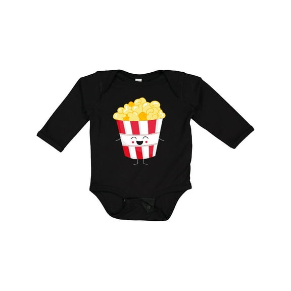 Inktastic Cute Kawaii Popcorn Boys or Girls Long Sleeve Baby Bodysuit