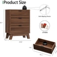 thumbnail image 2 of FANRAL Fluted 3 Drawer Nightstand,Modern Bedside Table with Anti-Tip Safety Design,Wood End Table for Bedroom Living Room,Walnut Night Stand, 2 of 7