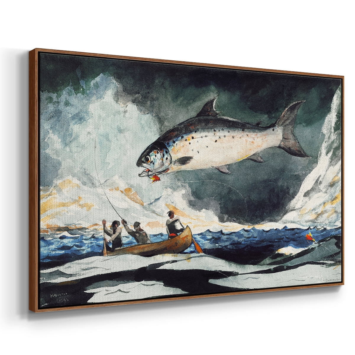 Vintage Landscape-CXLV By Wexford Home Framed in Walnut Wood Gallery Wrapped Canvas 17 in. x 25 in.