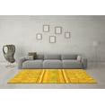 thumbnail image 3 of Ahgly Company Machine Washable Indoor Rectangle Abstract Yellow Modern Area Rugs, 7' x 10', 3 of 4
