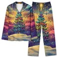 thumbnail image 1 of Bowake Matching Christmas Pajamas for Couples Buttons Down Shirts and Wide Leg Pants Fall Pajamas Sleepwear Set, 1 of 4