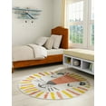 thumbnail image 3 of Unique Loom Whimsy Kids Collection Area Rug - Sun (5' 1" Round Ivory/Red), 3 of 5