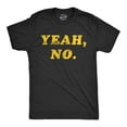 thumbnail image 1 of Mens Yeah No T Shirt Funny Hilarious Expression Novelty Graphic Tee (Heather Black) - L, 1 of 3
