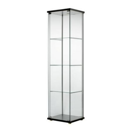 Ikea Detolf Glass Curio Display Cabinet Black Light Is Included
