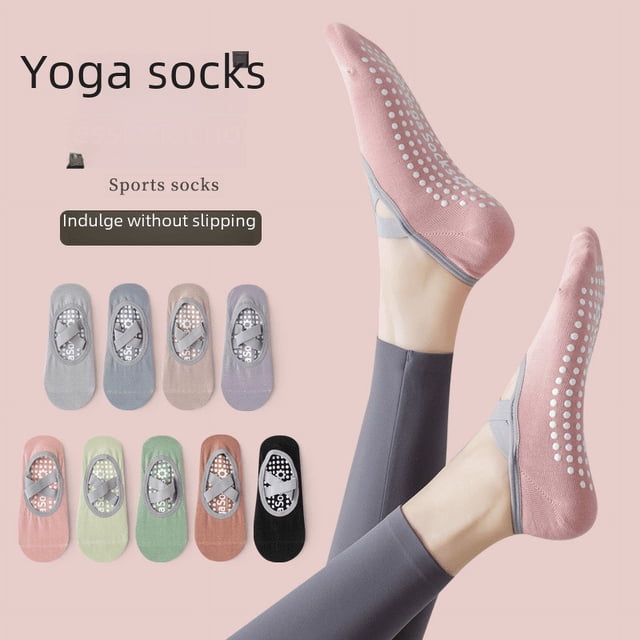 Calcetines antideslizantes para deportes de fitness, calcetines de goma con tiras cruzadas en el empeine, calcetines de yoga, calcetines para la pista de baile