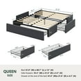 Amolife Queen Size Upholstered Platform Bed Frame with 3 Storage