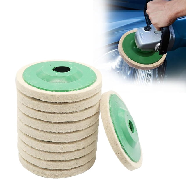 WIFKLSIIPG Pad Power Wool Wheel Disc for 100 Angle Grinder Wool Wheel Disc Buffing Buffer Bore(Green)