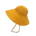thumbnail image 4 of ZHOGXU Toddler Bucket Hat Solid Color Sun Protection Wide Brim Adjustable Caps For Outdoor Beach Shade Sports,Gold,2-7 Years, 4 of 9