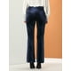 thumbnail image 5 of Pantalones de Terciopelo de Cintura Alta Allegra K Azul XL, 5 of 6