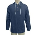 thumbnail image 7 of Mens Linen Shirt Sevevn Men's Casual Henley Hoodies Lightweight Long Sleeve Textured Hooded Tops Navy 2XL, 7 of 7