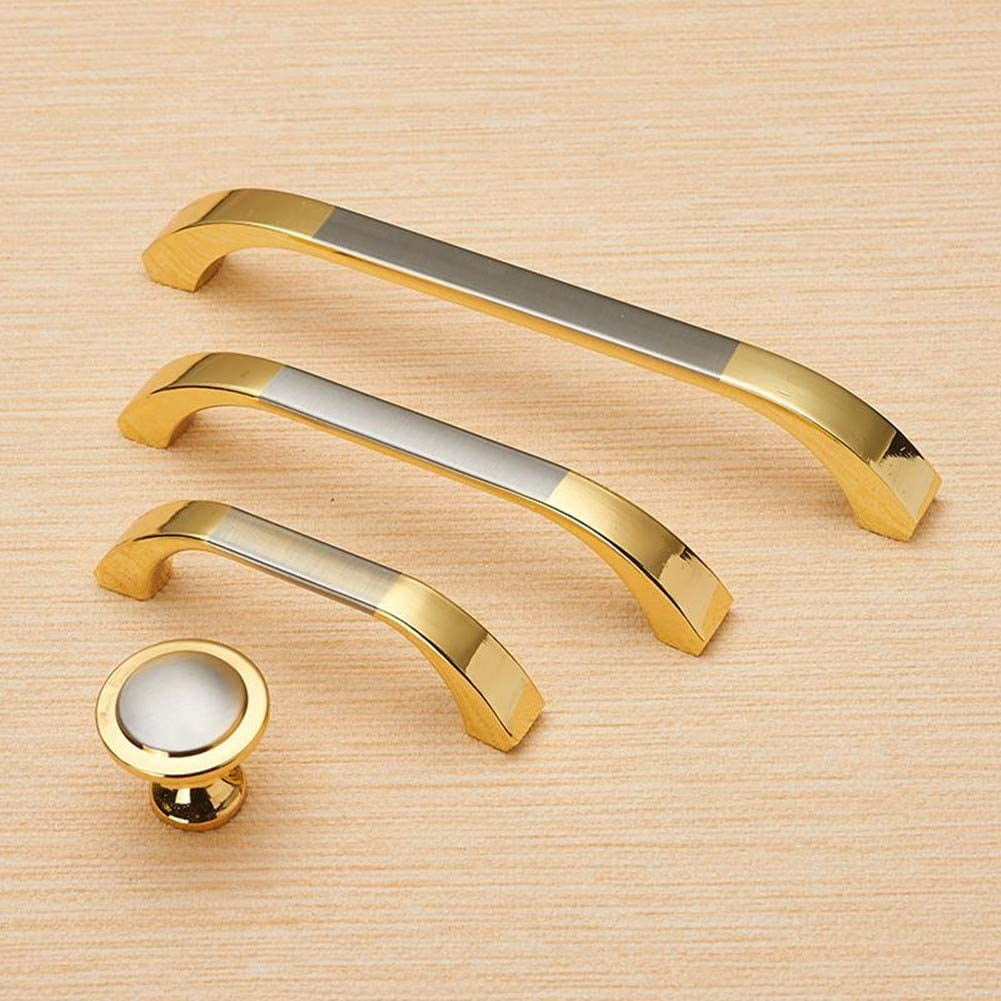 Gold and Silver Cabinet Handles 10 Pack Kitchen Cabinet Pulls 2-1/2" Hole Centers Euro Style Drawer Hardware