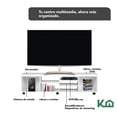 thumbnail image 3 of Mueble Mesa Rack Modular Television 7 Repisas Ruedas 180 Cm blanco 1, 3 of 7