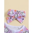 thumbnail image 4 of Cenuakty Baby Girls 2 Piece Outfits Halloween Pumpkin/Ghost Print Long Sleeves Romper and Cute Headband for Toddler Infant Fall, 4 of 9