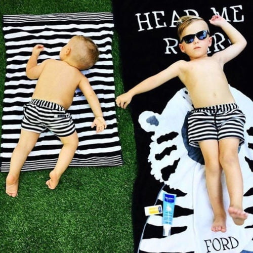 Toddler Kids Baby Boy Floral Striped Shorts Beach Pants Casual Sport Trousers