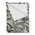 thumbnail image 2 of Comics Soft Flannel Fleece Blanket, Bubbly Poof Boom Omg Bubbly Calligraphy Design in Clouds Smoke Burst, Cozy Plush for Indoor and Outdoor Use, 50" x 70", Dark Night Blue Eggshell, by Ambesonne, 2 of 5
