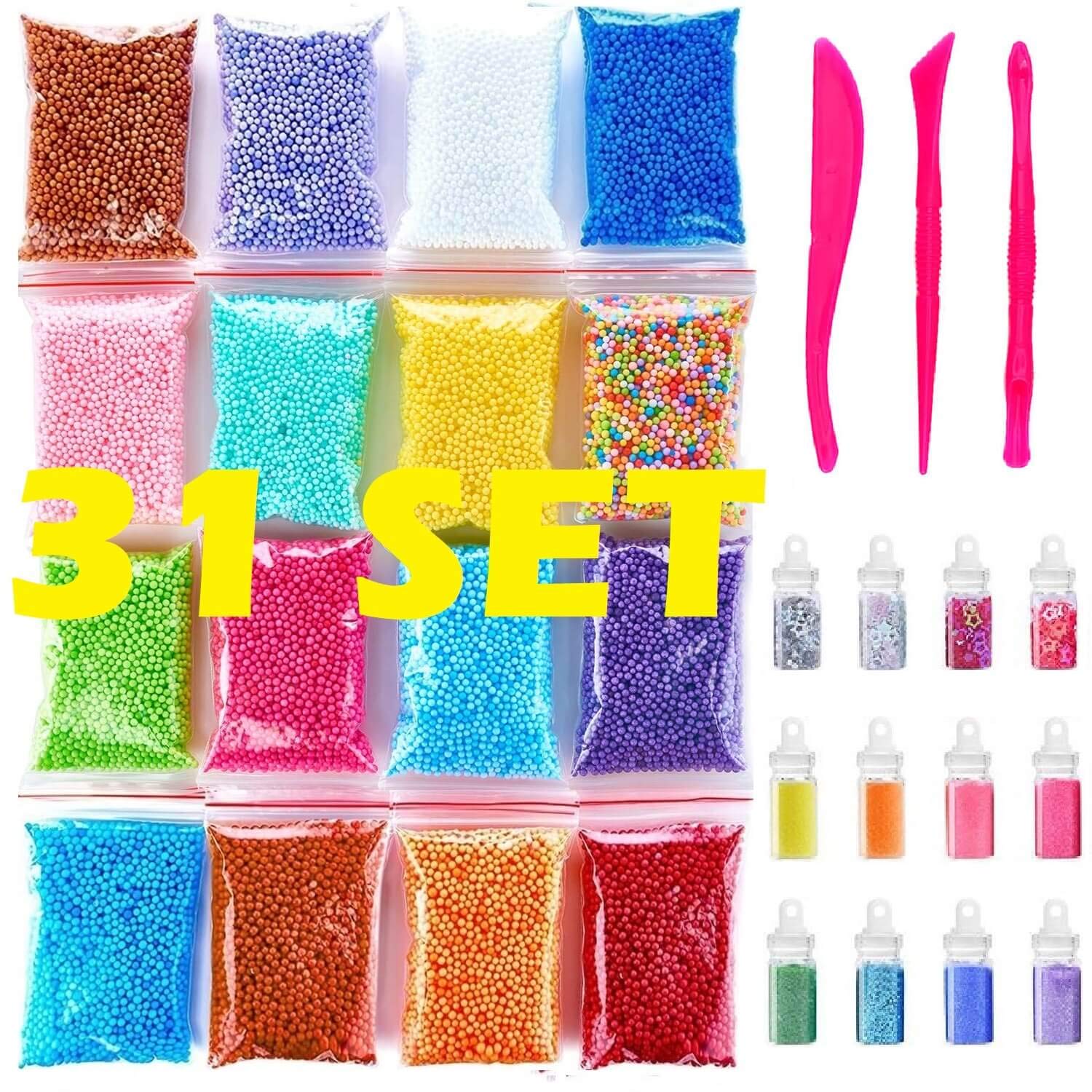 Foam Beads for Slime Slime Beads and Glitter Fruit Slices for Slime