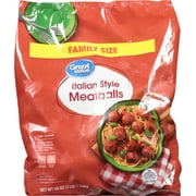Great Value Fully Cooked Italian Style Meatballs, Family Size, Frozen, 48 oz