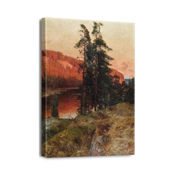 12x16 Forest Sunset and Clouds Oil PaintingVintage-style Wall Art Print for a Classic Home & Office Decor