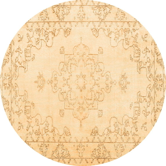Ahgly Company Indoor Round Persian Orange Traditional Area Rugs, 5' Round
