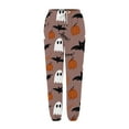 thumbnail image 4 of Halloween Sweatpants Women Cute Funny Pumpkin Ghost Graphic Print Joggers Drawstring Casual Tapered Pants with Pockets Z003-Coffee XXL, 4 of 4