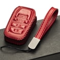 thumbnail image 4 of Vitodeco Genuine Leather Smart Key Fob Case Cover Protector Compatible for Toyota Sienna (2021 - 2026 Models) - 5-Button, Red, 4 of 5