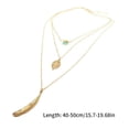 thumbnail image 4 of Qarigey Collar multicapa Dido para mujer, colgante de aleación, cuentas de hojas, diseño Simple, collar largo, joyería para el cuello Ropa, zapatos y accesorios Miscelánea, 4 of 6