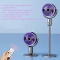 thumbnail image 6 of USB Rechargeable Floor Fan, Purple Oscillating Quiet Cooling Fan, Adjustable rate Standing Fan, Portable Low Noise Air Circulator for Home Bedroom Office Outdoor Camping Summer Use, 6 of 14