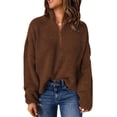 thumbnail image 2 of Suéter con cremallera NikouMX para mujer Cuello alto Casual Manga larga, 2 of 6