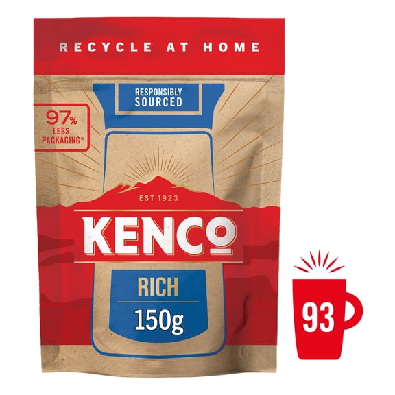 Kenco Rich Instant Coffee Paper Refill 150g, Imported from Britain