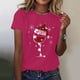 thumbnail image 1 of Camisetas con estampado navideño para mujer, camisetas con estampado divertido de copa de vino y sombrero rojo, Tops de manga corta con cuello redondo, ropa de verano, 2024, 1 of 5